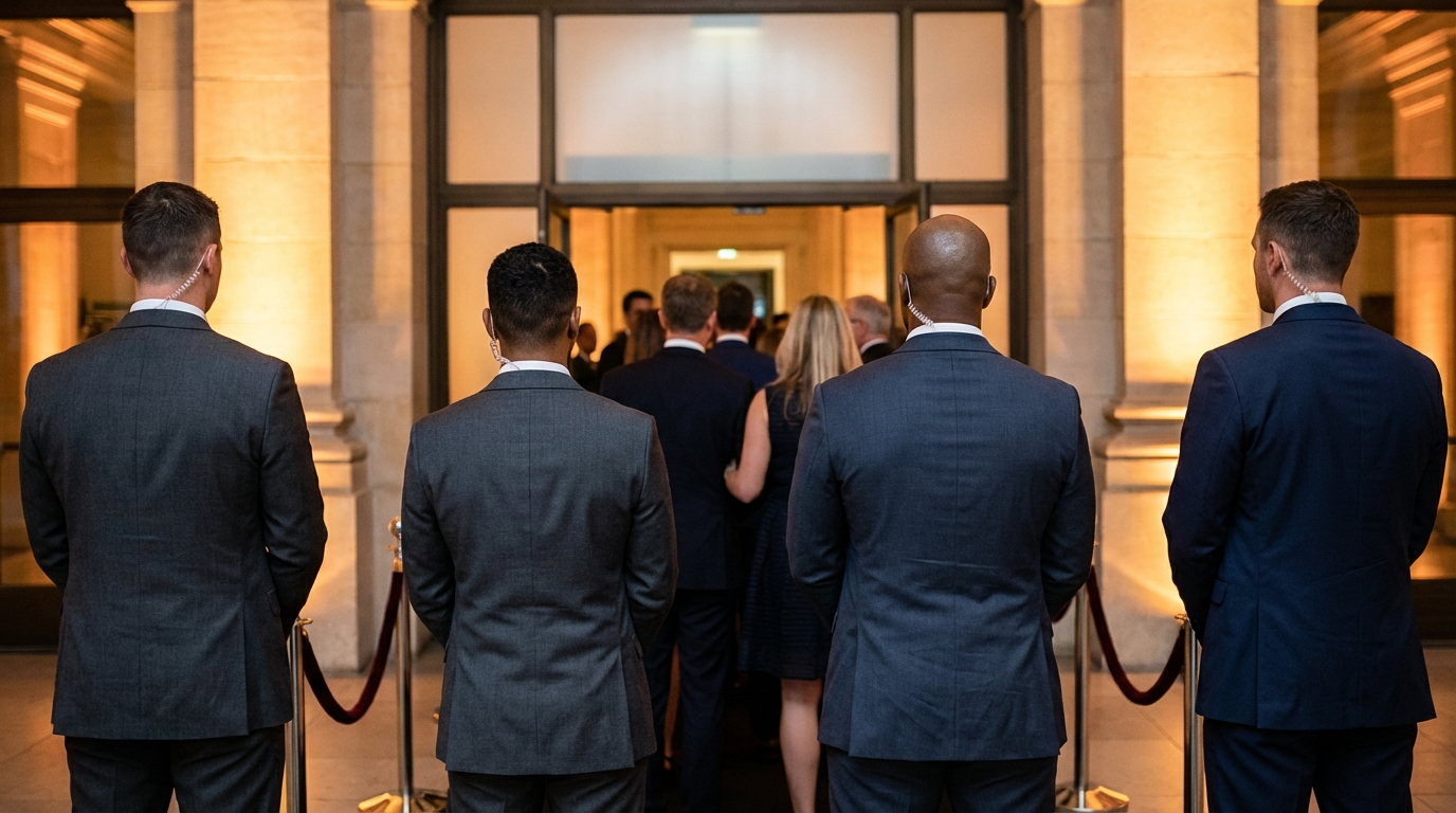Équipe de sécurité lors d'un événement professionnel
